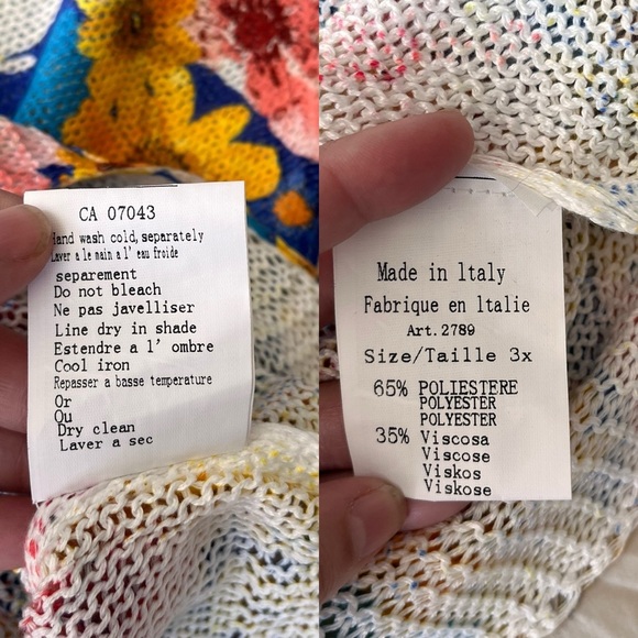 Luisa Ricci Made in Italy Oversized Floral Mesh Top XL-3X - Picture 11 of 11